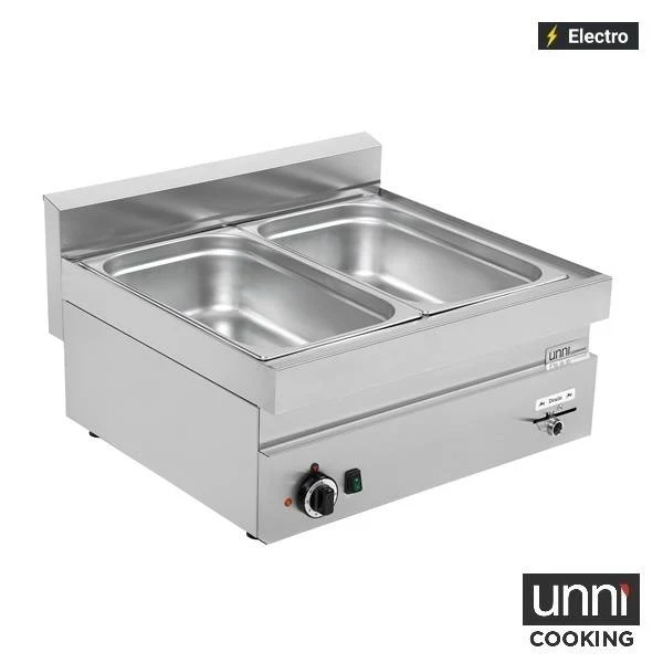Bain-marie électrique 2 x GN 1/1 2,4 kW - L 700 x P 650 x H 300 mm - Unninox