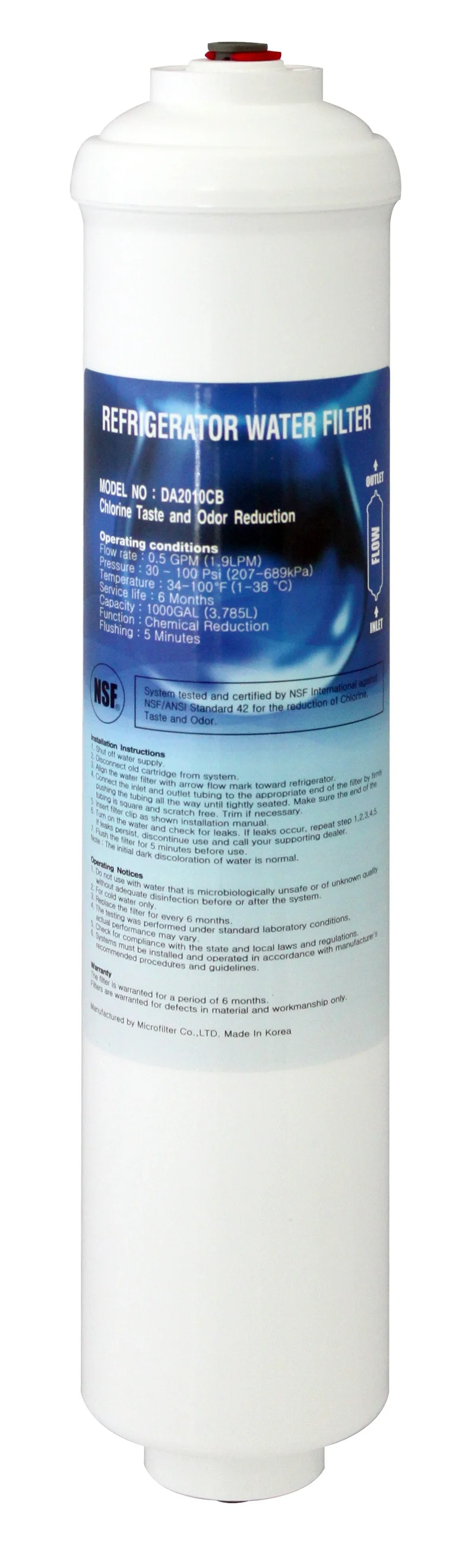 Filtre à Charbon Actif pour Fontaine à Eau - Filtration 1 µm - Durée 1 An - Canaletas