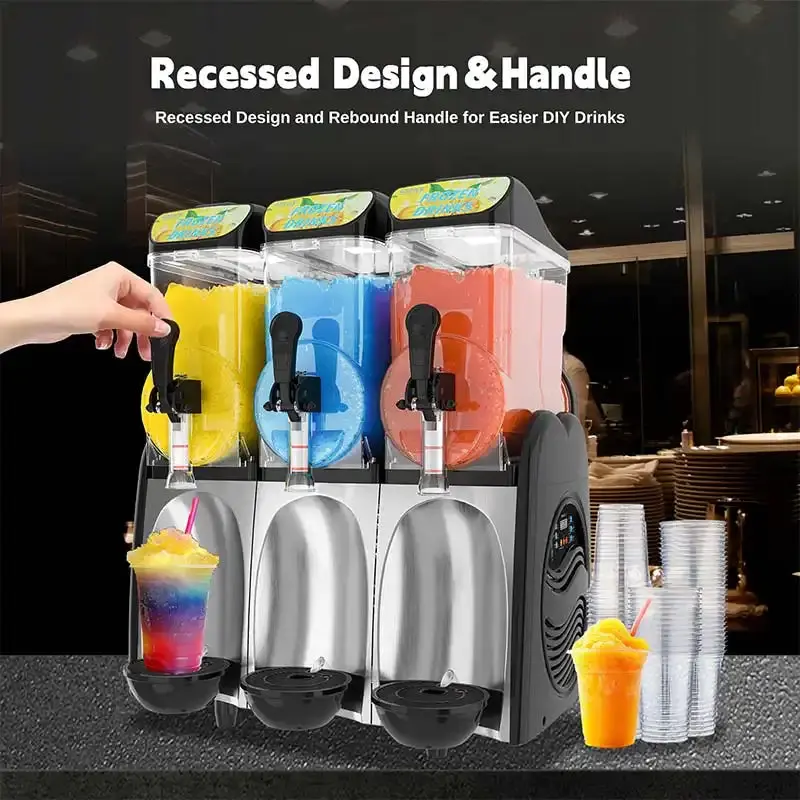 Commercial Slushie Machine with 3x4 Gal, Frozen Beverage Machines Suitable for Restaurants | RLC15*3