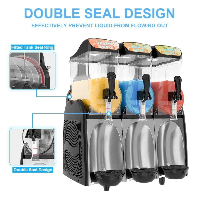 Commercial Slushie Machine with 3x4 Gal, Frozen Beverage Machines Suitable for Restaurants | RLC15*3