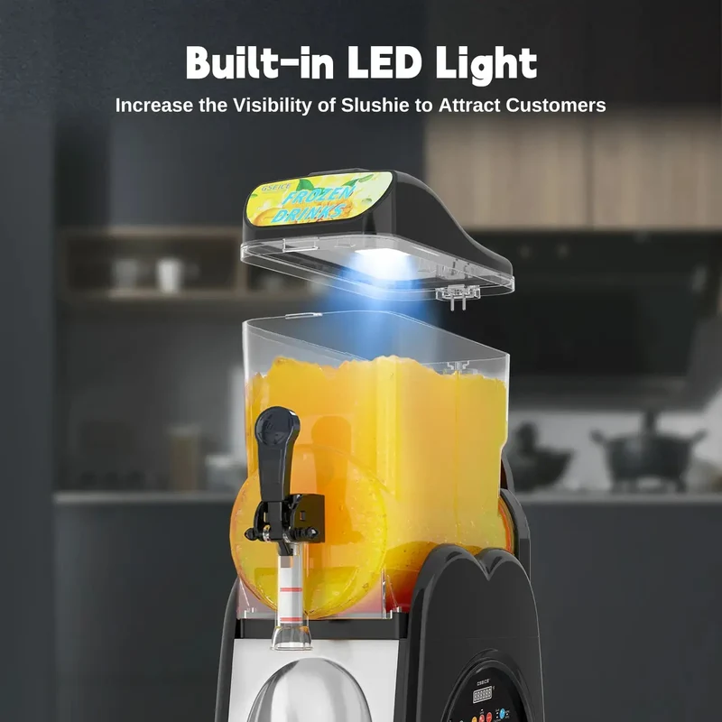 GSEICE 15L Slushy Machine, 5-in-1 Margarita Slushie Machine, 110v/60Hz Frozen Drink Machine for Parties Restaurants Cafe Bars | RLC15*1