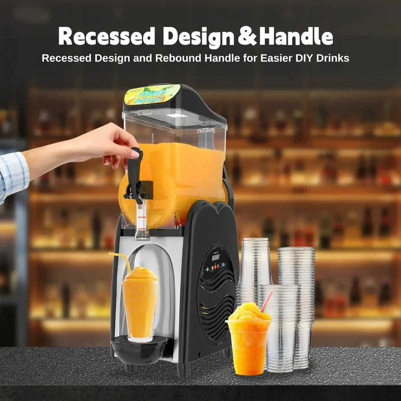 GSEICE 15L Slushy Machine, 5-in-1 Margarita Slushie Machine, 110v/60Hz Frozen Drink Machine for Parties Restaurants Cafe Bars | RLC15*1