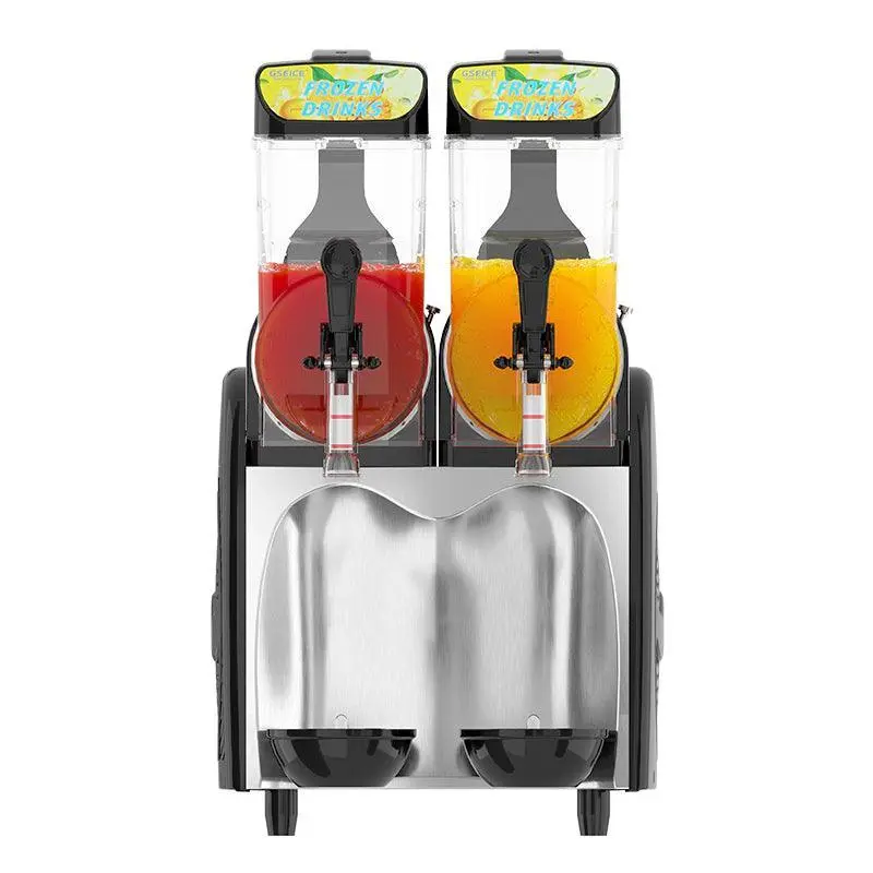 Best Commercial Slushy Machine, 2 × 4 Gal Dual Tank Frozen Drink Maker with R290 Refrigerant, 860W Compressor, LED-Lit Tanks for Restaurants, Bars, Cafes, Events & Parties | RLC15*2