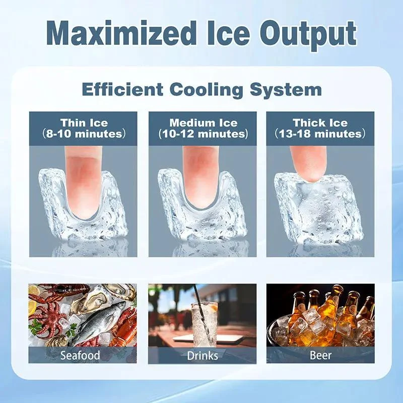 GSEICE SY300 ETL Commercial Ice Maker with Drain Pump, 300lbs/24H Ice Maker Machine, Self-Cleaning with LED Display