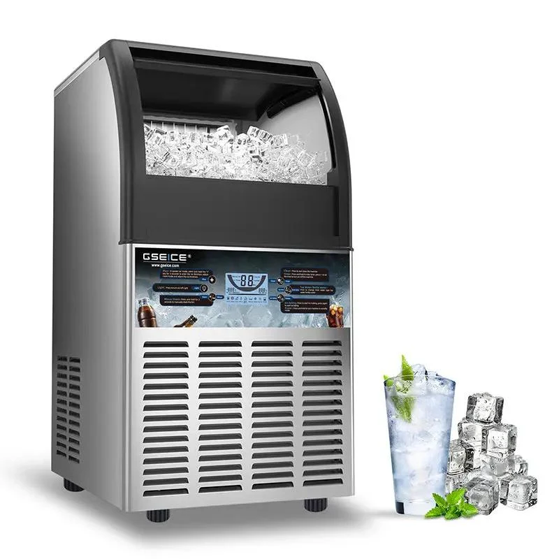 GSEICE Commercial Ice Maker Machine, SY90 110V Commercial Ice Maker, Stainless Steel Commercial Ice Machine for Bar, Home, Supermarkets