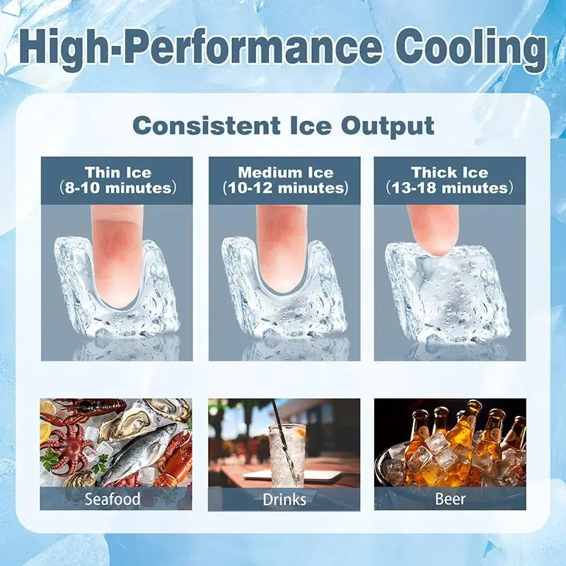 GSEICE Commercial Ice Maker Machine, SY90 110V Commercial Ice Maker, Stainless Steel Commercial Ice Machine for Bar, Home, Supermarkets