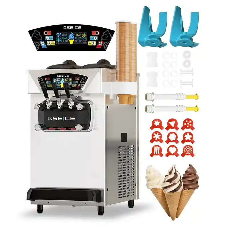 1600W Soft Ice Cream machine, Countertop Soft Serve Machine for Restaurant Snack Bar | BJK288SR1JL-Z
