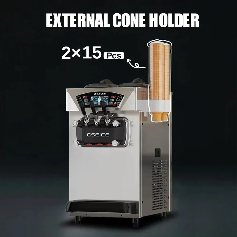 1600W Soft Ice Cream machine, Countertop Soft Serve Machine for Restaurant Snack Bar | BJK288SR1JL-Z
