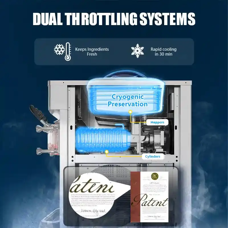 1600W Soft Ice Cream machine, Countertop Soft Serve Machine for Restaurant Snack Bar | BJK288SR1JL-Z