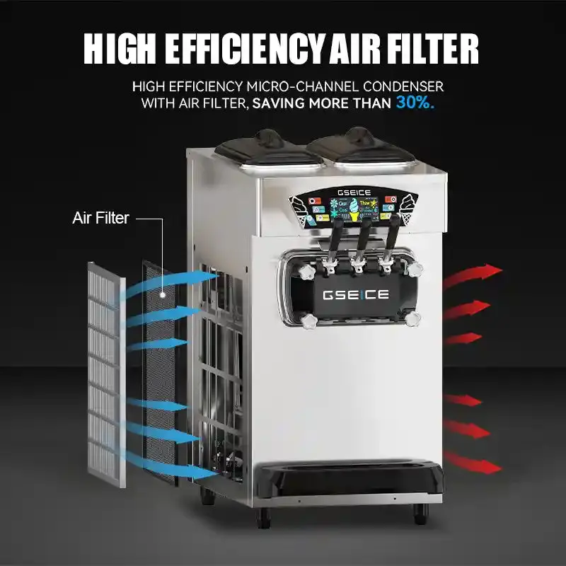 1600W Soft Ice Cream machine, Countertop Soft Serve Machine for Restaurant Snack Bar | BJK288SR1JL-Z