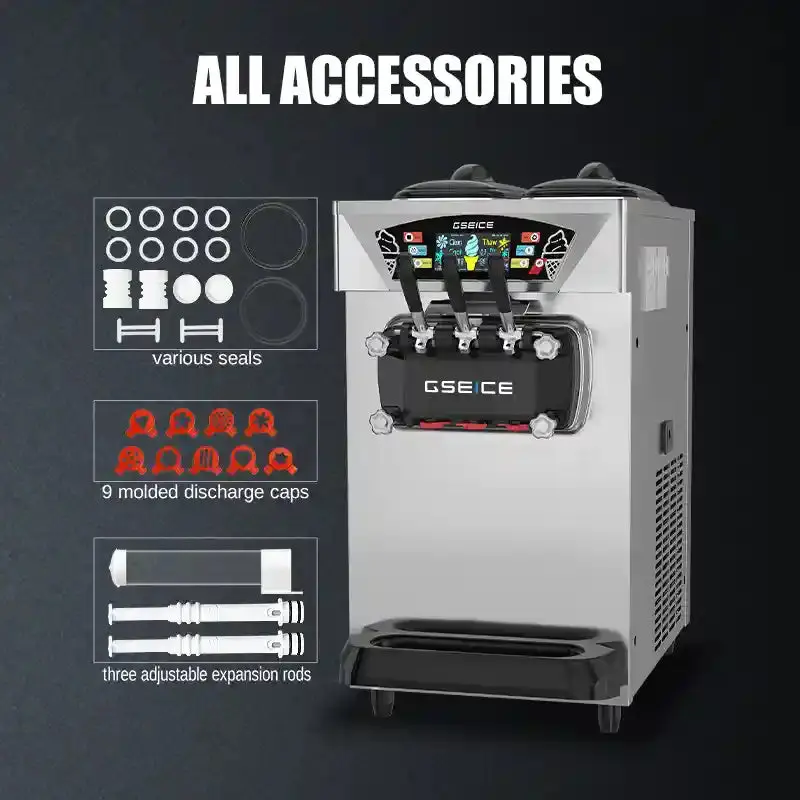 1600W Soft Ice Cream machine, Countertop Soft Serve Machine for Restaurant Snack Bar | BJK288SR1JL-Z