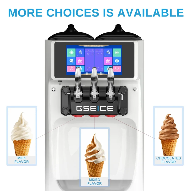 GSEICE 2400W Commercial Ice Cream Machine - Best Commercial Soft Serve Ice Cream Machine with Pre-cooling Frequency Conversion | ST32RELW