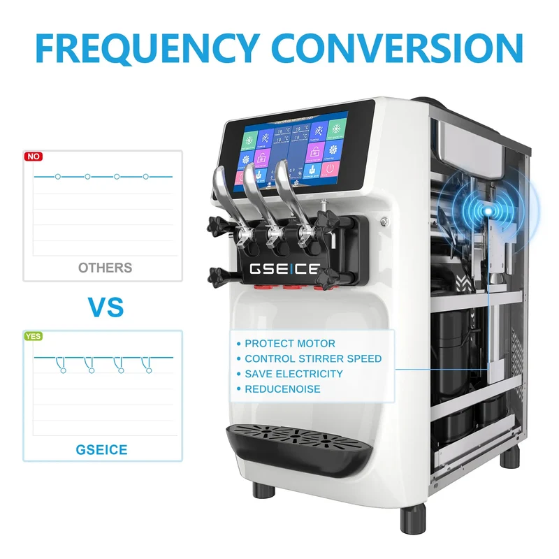 GSEICE 2400W Commercial Ice Cream Machine - Best Commercial Soft Serve Ice Cream Machine with Pre-cooling Frequency Conversion | ST32RELW