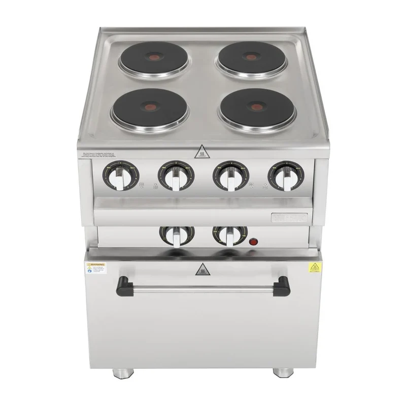 Fourneau électrique 4 feux sur four à convection Buffalo Série 600