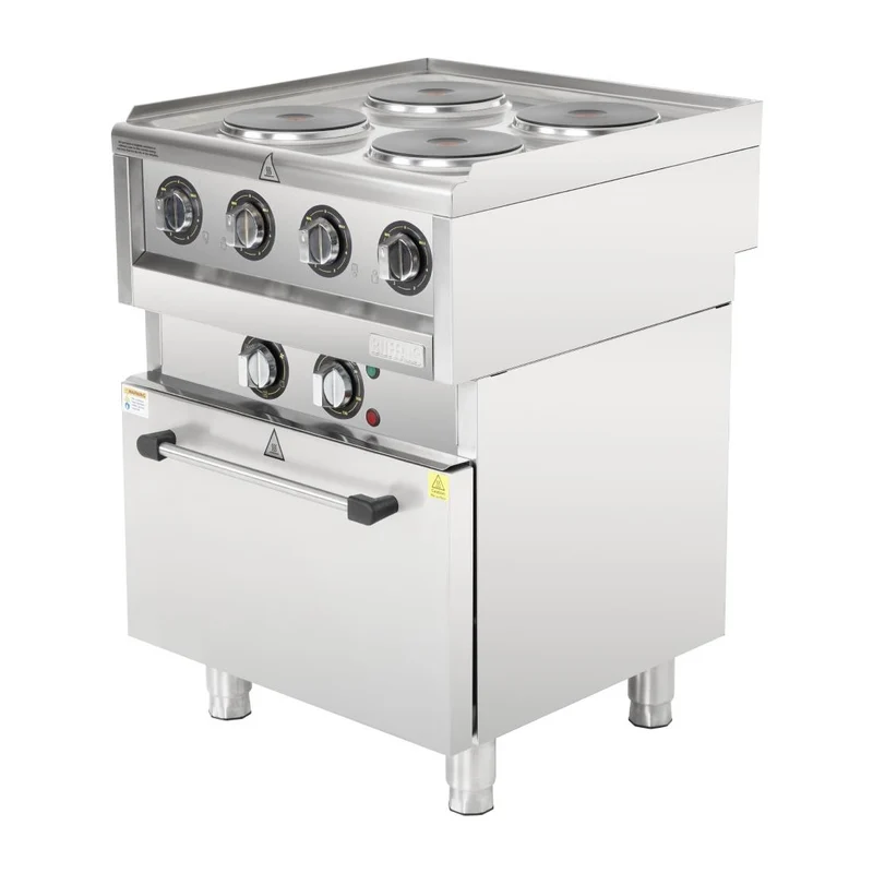 Fourneau électrique 4 feux sur four à convection Buffalo Série 600