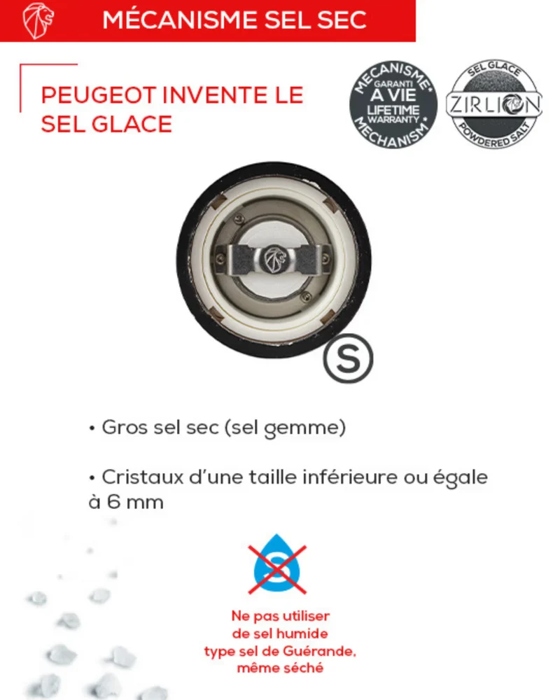 Moulin à Sel Humide Peugeot Oléron Naturel ou Chocolat 14 cm