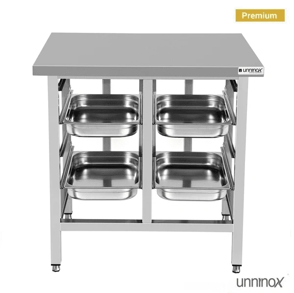 Support inox pour four mixte 8 niveaux GN 1/1 - L 900 x P 800 x H 900 mm - Unninox