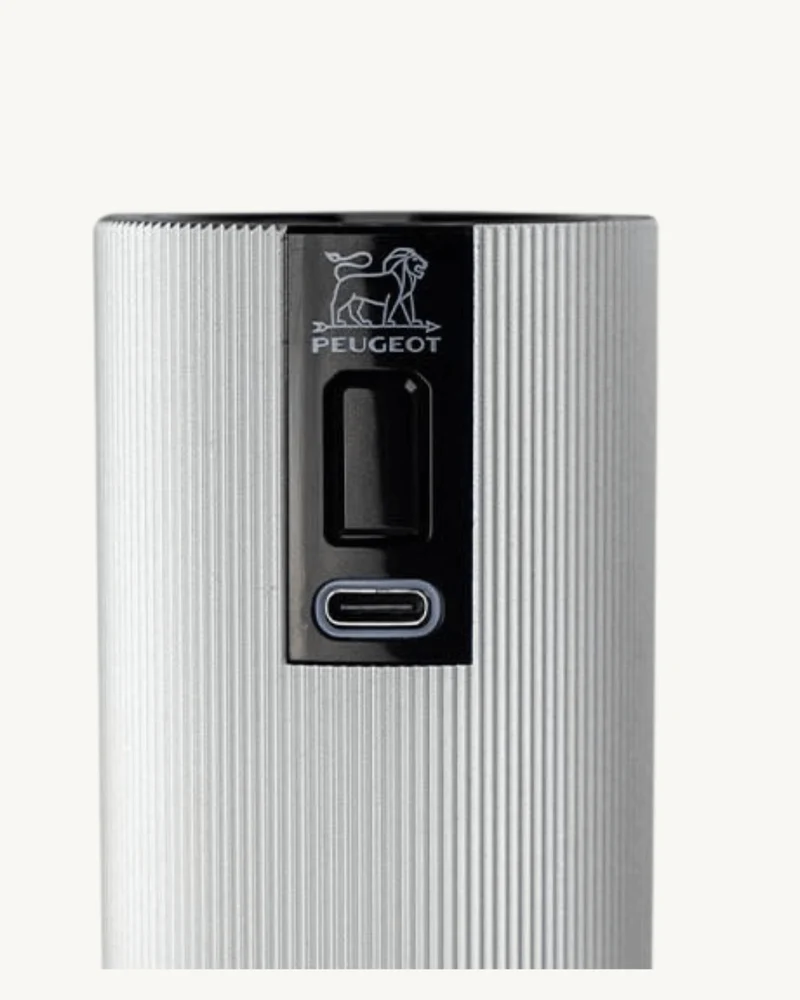 Moulin à Sel Électrique Rechargeable u'Select Line Peugeot – Corps Aluminium, 15 cm