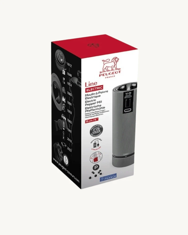 Moulin à Poivre Électrique Rechargeable u'Select, 15 cm - Peugeot Line Électrique en Carbone