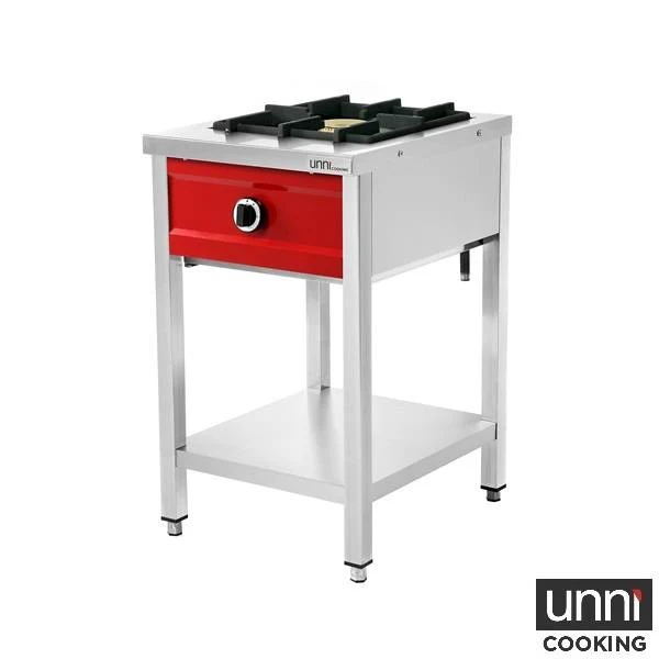Crêpière gaz 1 feu 8 kW - poêle jusqu'à 400 mm - L 500 x P 600 x H 850 mm - Unninox