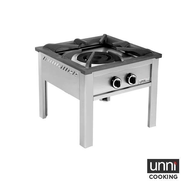 Réchaud gaz à poser - 22 kW - L 600 x P 600 x H 600 mm - Unninox