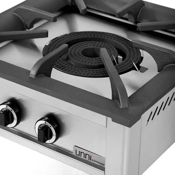 Réchaud gaz à poser - 22 kW - L 600 x P 600 x H 600 mm - Unninox