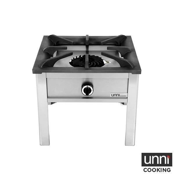 Réchaud gaz à poser 1 feu - 12 kW - L 600 x P 600 x H 530 mm - Unninox