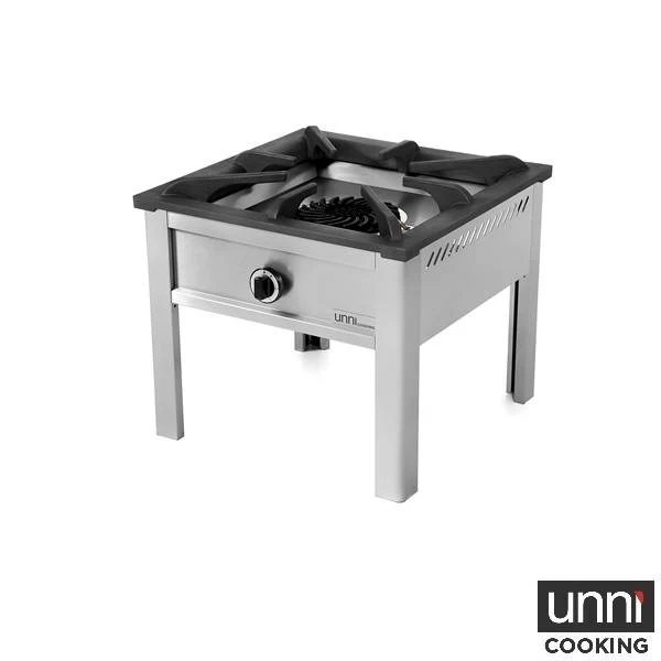 Réchaud gaz à poser 1 feu - 12 kW - L 600 x P 600 x H 530 mm - Unninox