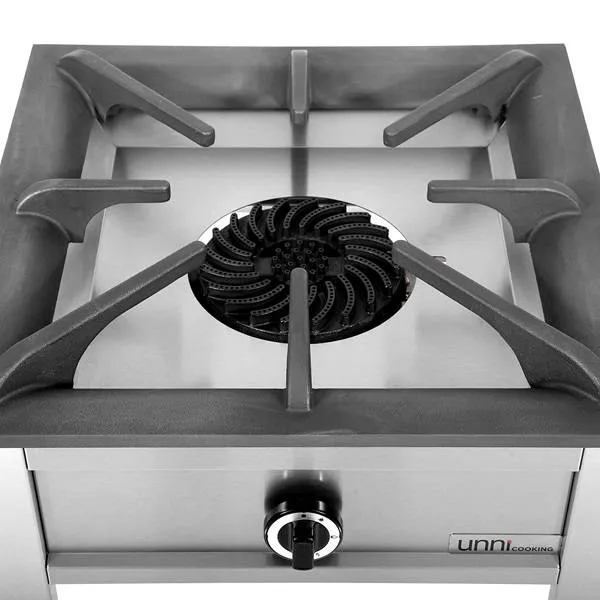 Réchaud gaz à poser 1 feu - 12 kW - L 600 x P 600 x H 530 mm - Unninox