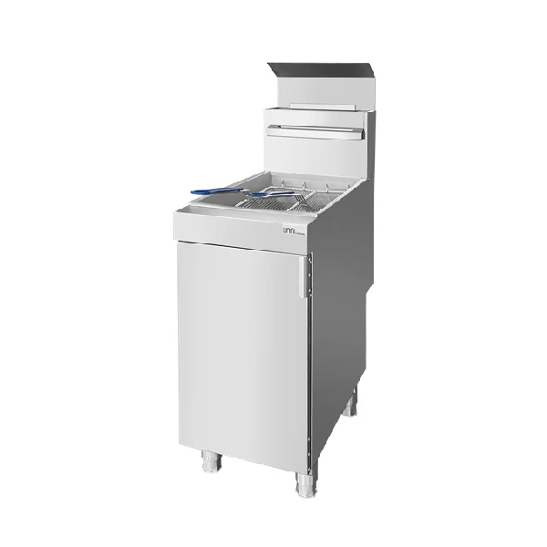 Friteuse gaz propane sur pieds 21 L - 26,4 kW - 3 brûleurs 2 paniers - Unninox