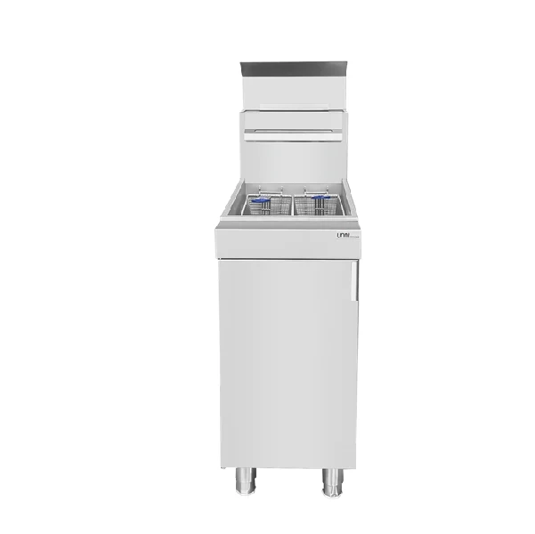 Friteuse gaz naturel sur pieds 21 L - 26,4 kW - 3 brûleurs 2 paniers - Unninox