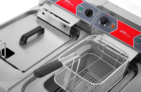 Friteuse électrique à poser 2 x 10 L - 2 x 9 kW 400 V - L 700 x P 650 x H 410 mm - Unninox