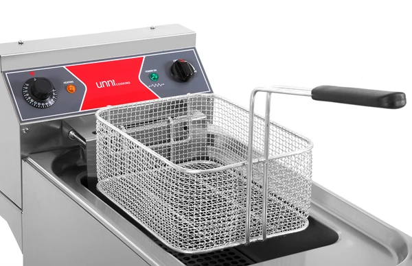 Friteuse électrique sur pieds 10 L - 9 kW 400 V - L 325 x P 650 x H 850 mm - Unninox