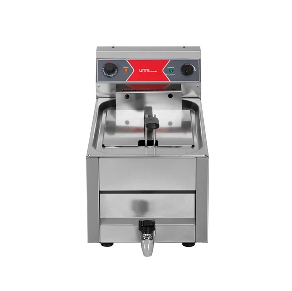 Friteuse électrique à poser 10 L - 9 kW 400 V - L 325 x P 650 x H 410 mm - Unninox
