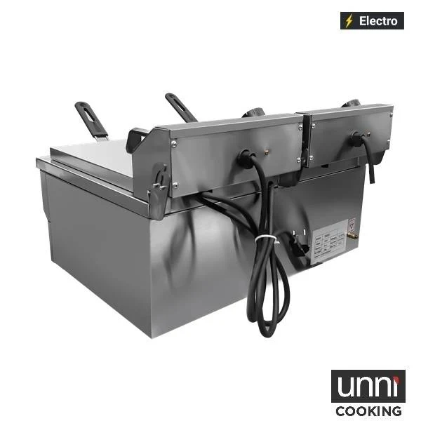 Friteuse électrique à poser 2 x 8 L - 6,5 kW 230 V - L 570 x P 525 x H 355 mm - Unninox