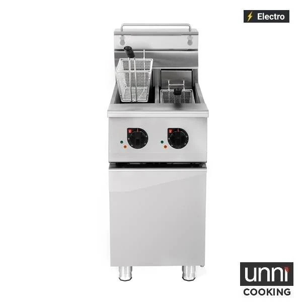 Friteuse électrique 2 x 12,5 L - 18 kW 400 V - L 420 x P 832 x H 850 mm - Unninox