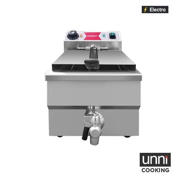 Friteuse électrique à poser 1 x 8 L - 3,25 kW 230 V - L 310 x P 525 x H 355 mm - Unninox