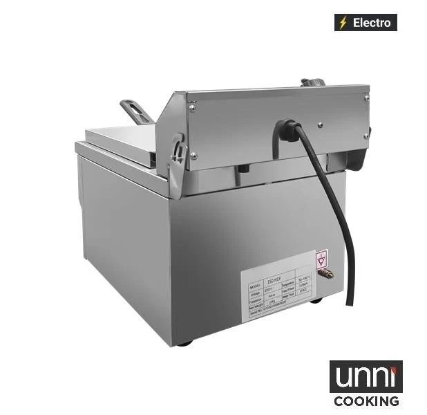 Friteuse électrique à poser 1 x 8 L - 3,25 kW 230 V - L 310 x P 525 x H 355 mm - Unninox
