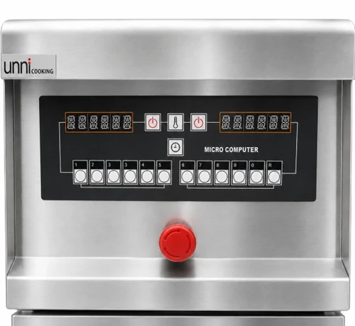 Friteuse électrique digitale sur pieds 2 x 13,5 L - 18 kW 400 V - L 400 x P 825 x H 920 mm - Unninox