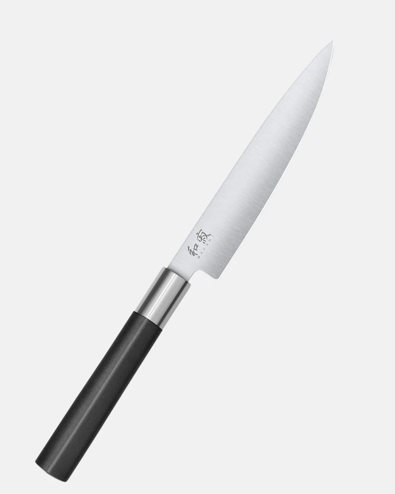 Coffret 3 couteaux Kai Wasabi Black – Office 10 cm • Utilitaire 15 cm • Santoku 16,5 cm