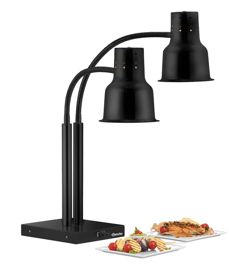 Lampe chauffante infrarouge IWL500ST S noire 2 bras – Bartscher