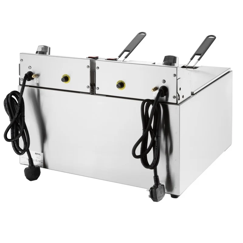 Friteuse électrique double avec minuterie Buffalo 2x8L