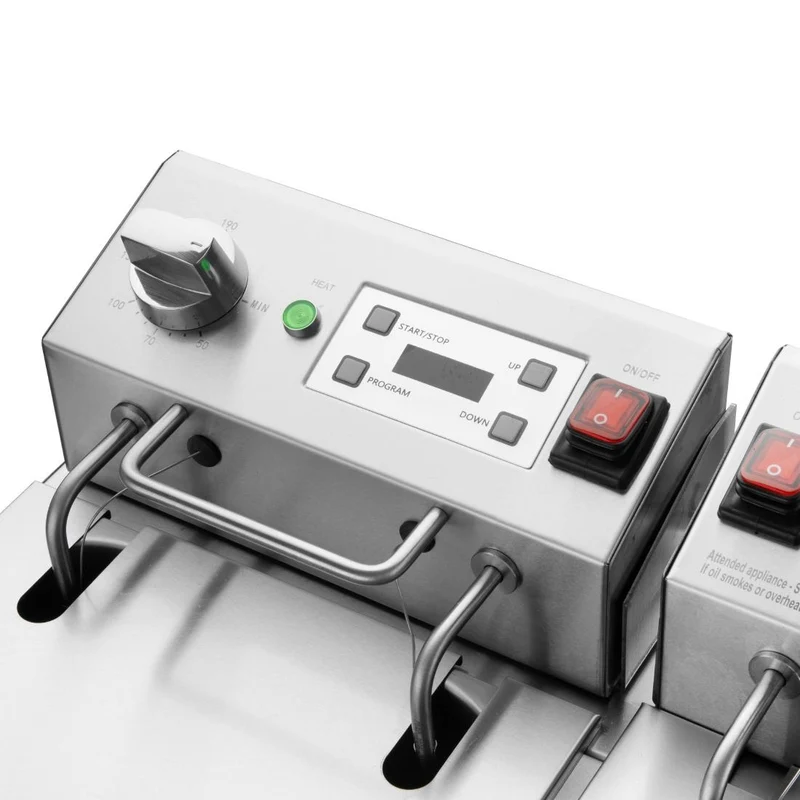 Friteuse électrique double avec minuterie Buffalo 2x8L