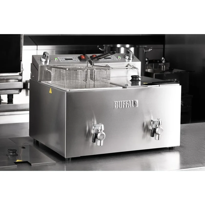 Friteuse électrique double avec minuterie Buffalo 2x8L
