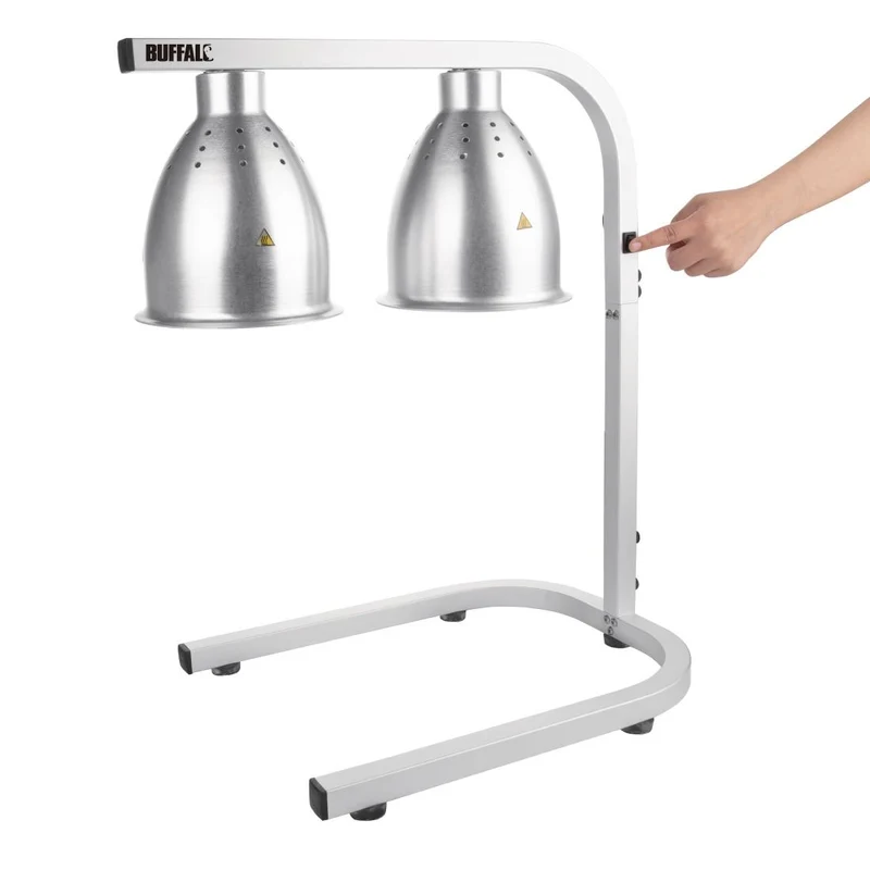 Lampe chauffante double sur pied Buffalo métal