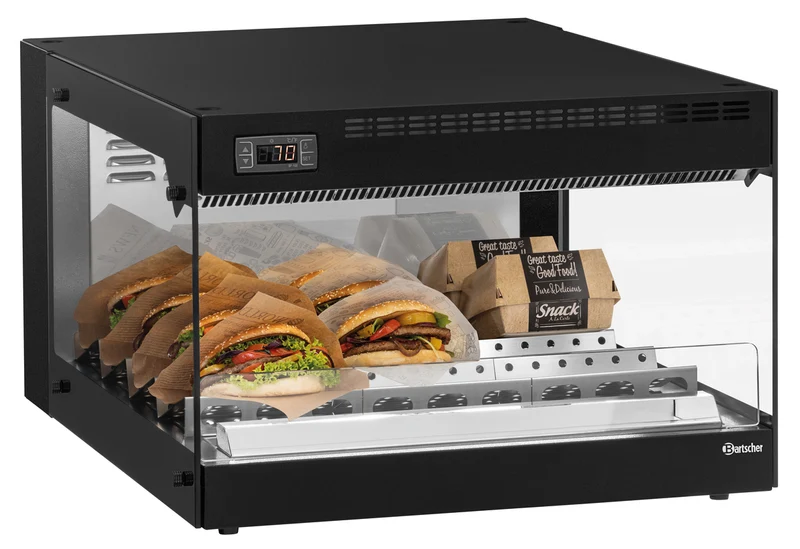 Vitrine chauffante à snacks numérique SN10 3 niveaux – Bartscher
