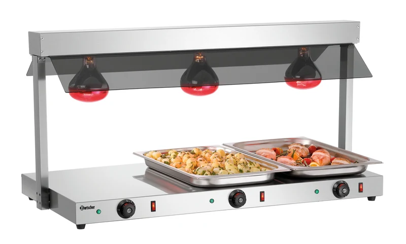 Pont chauffant 3 zones plaque inox I3WL1200 – Bartscher