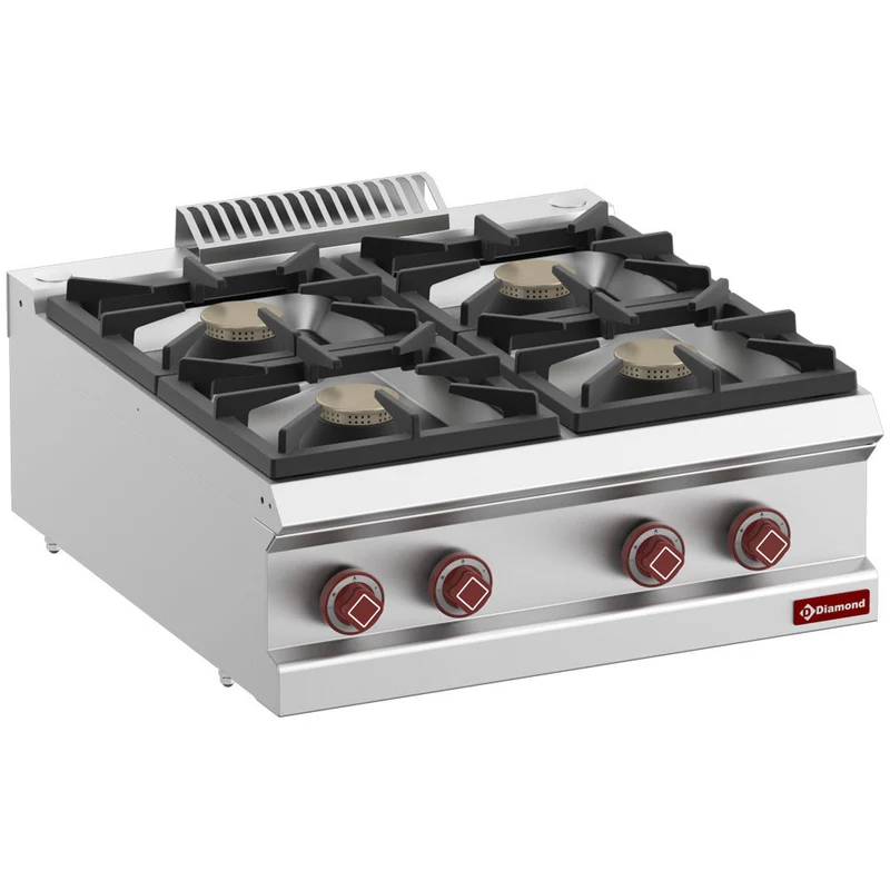 Cuisinière gaz 4 feux vifs - Réf. G7/4B7T-N - Réchaud gaz - Diamond