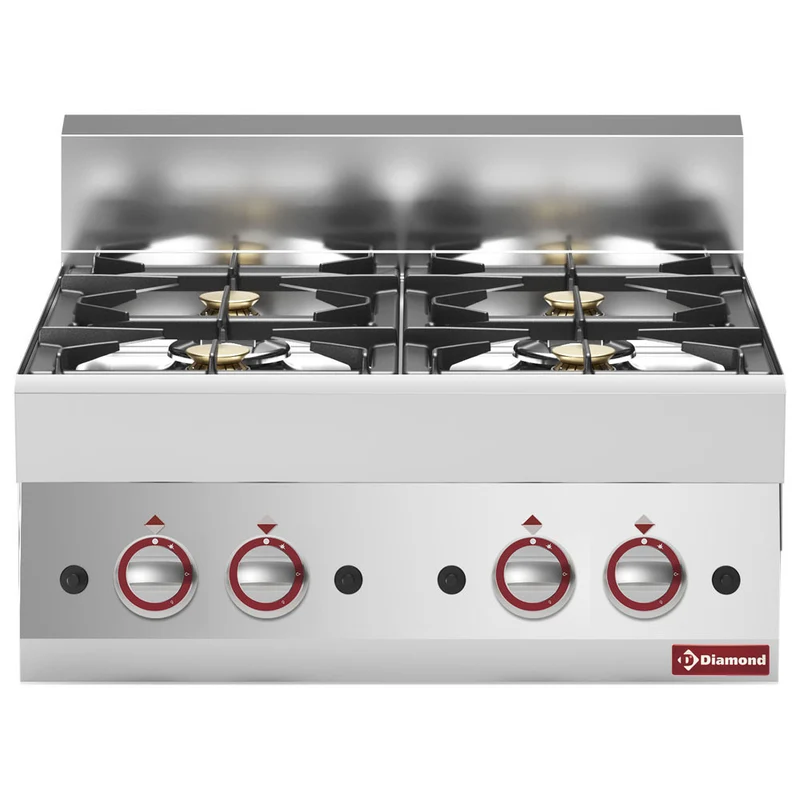 Cuisinière gaz 4 feux vifs - Réf. G65/4F7T-N - Réchaud gaz - Diamond