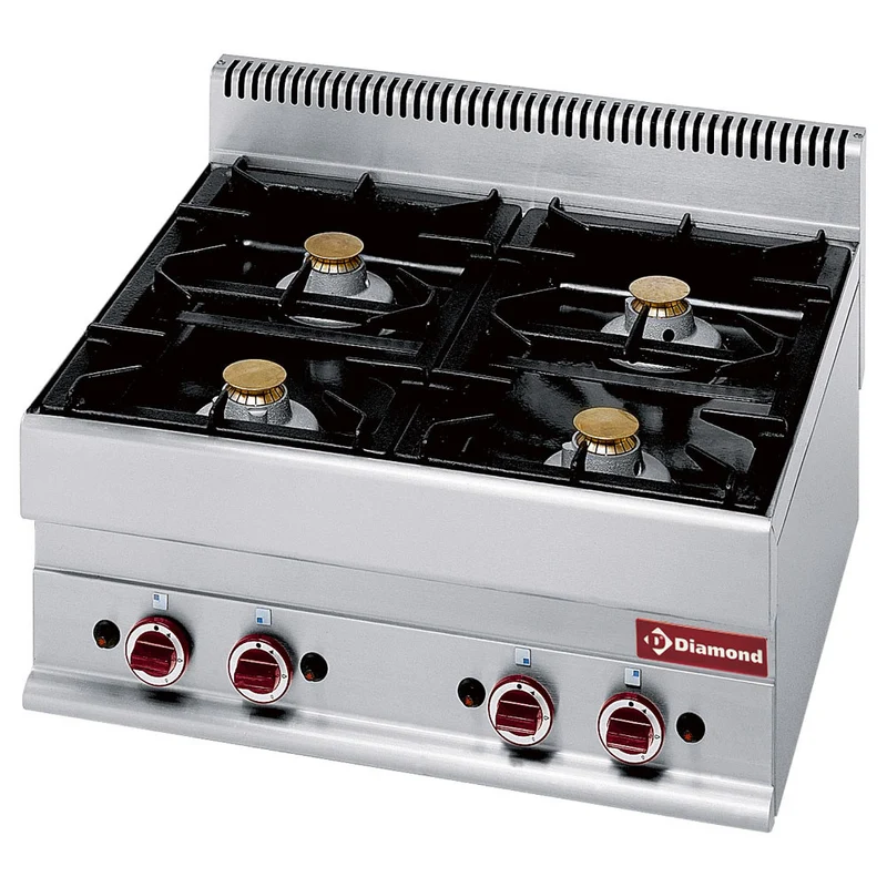 Cuisinière gaz 4 feux vifs - Réf. G65/4F7T - Réchaud gaz - Diamond